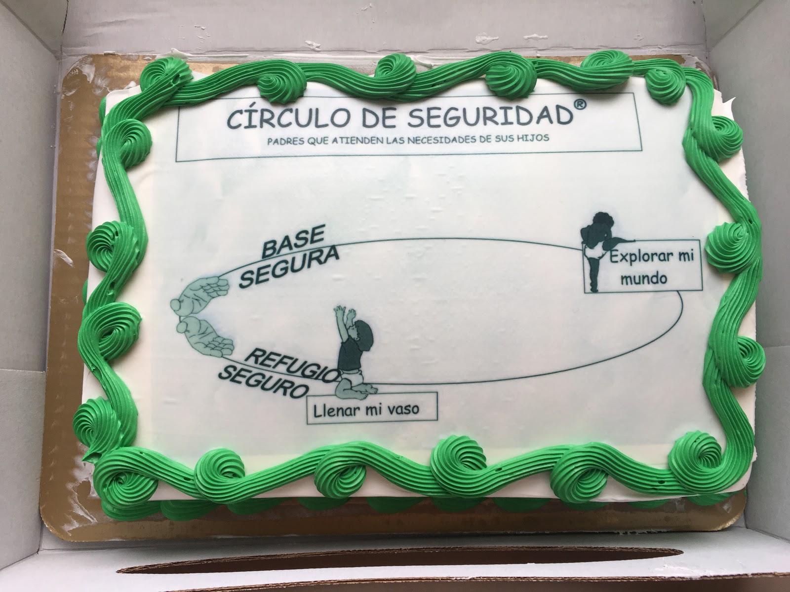 A celebratory cake with Circle of Security artwork on the frosting