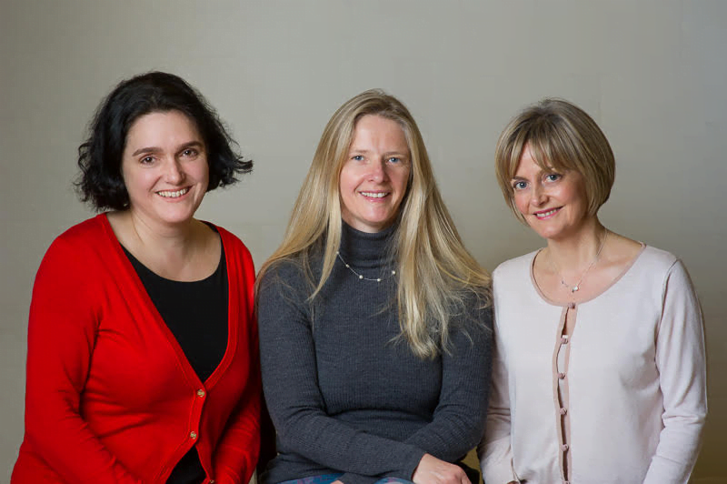 A portrait of Jenny Peters, Katie Logan, and Clare Gates